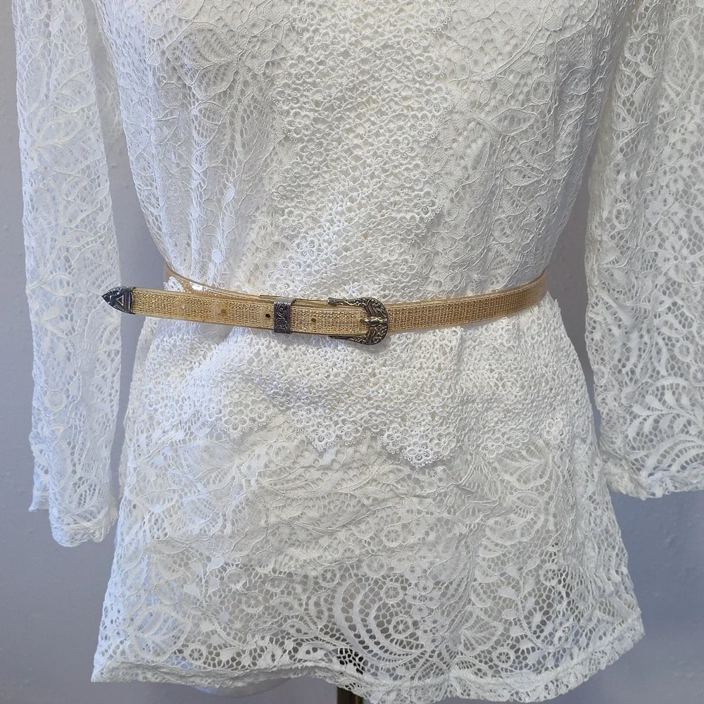 Vintage Gold and Silver With Lacquer Covering Silver Filigreed Buckle Womens OS